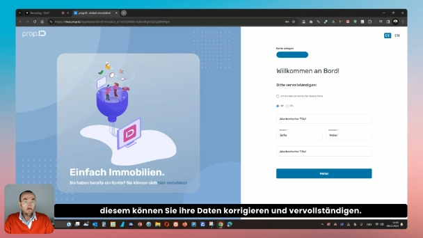 Erstmaliger Zugriff und Passwort anlegen