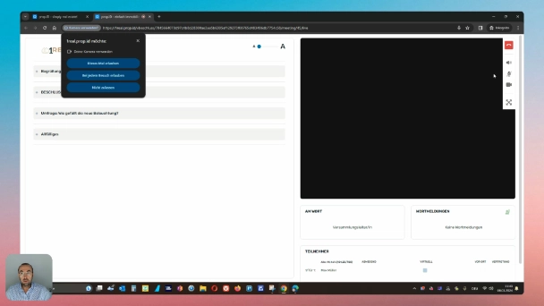 An einer Eigentümer-Versammlung teilnehmen
