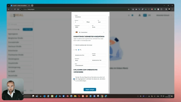 Wohneinheit & Eigentümer anlegen