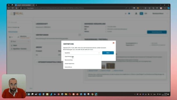 VERTRETUNG: durch Eigentümerpartner
